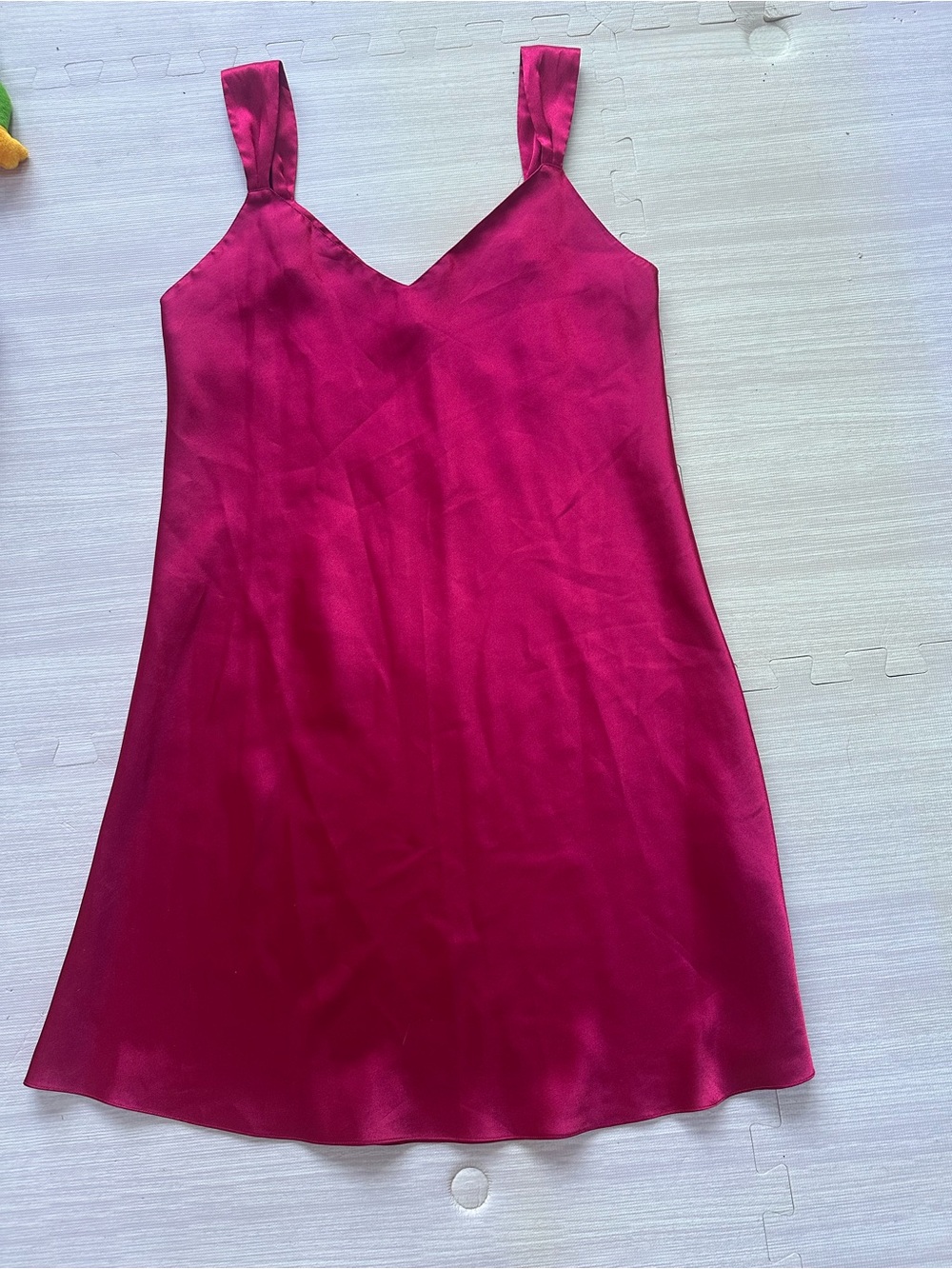 Ruby Red Vintage Satin Slip Dress
